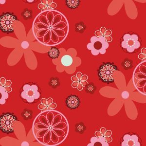 Bezug für das Wynnie Dessin 88 "Retroblume rot"